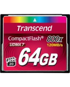 Transcend Premium 64 GB CompactFlash - 120 MB/s Read - 60 MB/s Write - 800x Memory Speed - Lifetime Warranty