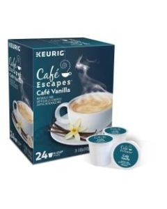Cafe Escapes Single-Serve Coffee K-Cup, Cafe Vanilla, Carton Of 24