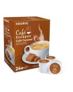 Cafe Escapes Single-Serve Coffee K-Cup, Cafe Caramel, Carton Of 24