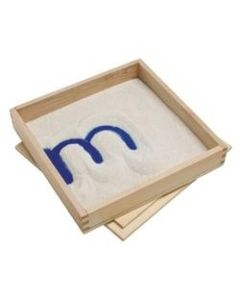 Primary Concepts Letter Formation Sand Tray, 8inH x 8inW x 1 1/2inD, Brown/Blue, Pack Of 4