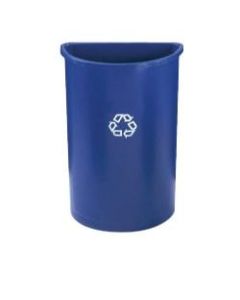 Rubbermaid Half-Round Plastic Recycling Container, 28in x 21in x 11in, 21 Gallons, Blue