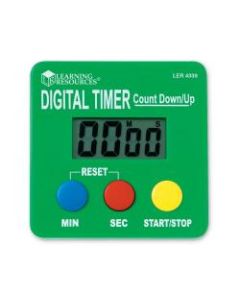 Learning Resources Digital Timer Countdown/Up, 2 3/4in x 2/3/4in, Assorted Colors, Pack Of 2