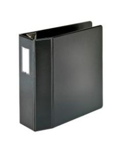 Office Depot Brand Heavy-Duty Label Holder Reference 3-Ring Binder, 4in D-Rings, Black