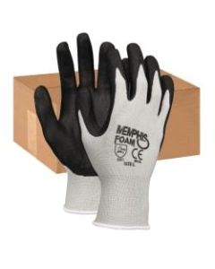 MCR Safety Memphis Economy Foam Nitrile Gloves, Large, Black/Gray, Pack Of 12