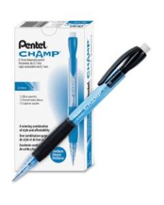 Pentel Champ Mechanical Pencils - #2 Lead - 0.7 mm Lead Diameter - Refillable - Blue Barrel - 12 / Dozen