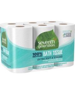 Seventh Generation 2-Ply Toilet Paper, 100% Recycled, 300 Sheets Per Roll, 12 Rolls Per Pack, Case Of 4 Packs