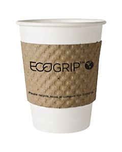 EcoGrip Cup Sleeves For 20-Oz Hot Cups, 100% Recycled, Kraft, Carton Of 1,300