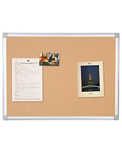 MasterVision Earth Cork Board, 36in x 48in, 80% Recycled, Aluminum Frame With Silver Finish