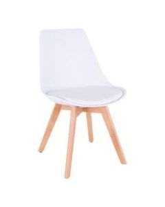 Lorell Modern Guest Chair, White/Baige