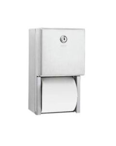 Bobrick 2-Roll Toilet Tissue Dispenser, 6 1/8in x 6in x 11in, Stainless Steel