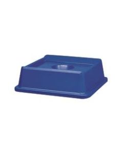 Rubbermaid Untouchable Square Plastic Bottle And Can Recycling Top, 20 1/8in x 20 1/8in x 6 1/4in, Blue