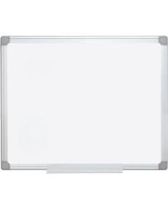 MasterVision Earth Silver Easy Clean Non-Magnetic Melamine Dry-Erase Whiteboard, 24in x 36in, 80% Recycled, Aluminum Frame With Silver Finish