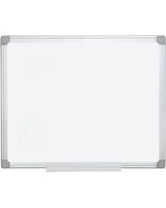 MasterVision Earth Silver Easy Clean Non-Magnetic Melamine Dry-Erase Whiteboard, 24in x 36in, 80% Recycled, Aluminum Frame With Silver Finish