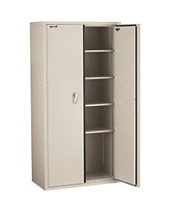 FireKing Fire-Resistant Storage Cabinet, 4 Adjustable Shelves, Parchment, White Glove Delivery