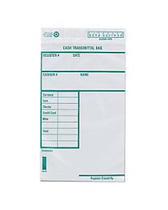 Quality Park Tamper-Evident Cash Transmittal Bags With Redi-Strip, 6in x 9in, White, Pack Of 100