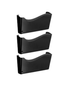 Officemate OIC 2200 Series Wall Files, 19 1/2in x 13 3/4in x 3in, Black, Pack Of 3