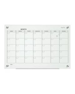 Quartet Infinity Glass Magnetic Unframed Monthly Calendar Whiteboard, 24in x 36in, White