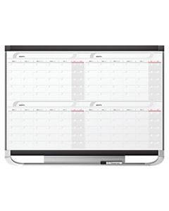 Quartet Prestige 2 Magnetic Four Month Calendar Board, 4ft x 3ft, Total Erase Surface - Monthly - 4 Month - Graphite, White - Steel - Marker Tray, Durable, Ghost Resistant, Stain Resistant, Magnetic, Maintenance Schedule, Mountable - TAA Compliant