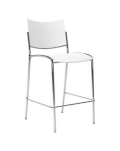 Mayline Escalate Stackable Stools, White/Silver, Set Of 2