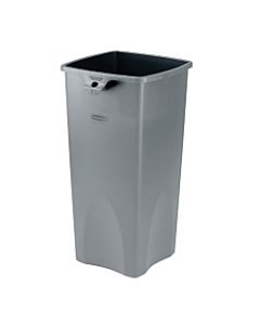 Rubbermaid Square Plastic Trash Container, 23 Gallons, 31inH x 15-1/2inW x 16-1/2inD, Gray