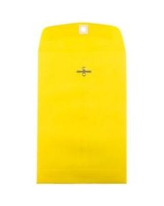 JAM Paper Open-End 6in x 9in Catalog Envelopes, Clasp Closure, Yellow, Pack Of 100 Envelopes