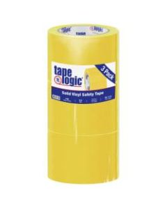 BOX Packaging Solid Vinyl Safety Tape, 3in Core, 3in x 36 Yd., Yellow, Case Of 3