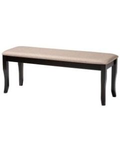 Baxton Studio Cornelie Dining Bench, Dark Brown/Sand