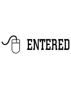 Xstamper Pre-Inked, Re-Inkable Two-Color Title Stamp, "Entered"