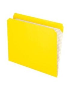 Pendaflex Reinforced-Top File Folders, Straight Cut Tab, Letter Size, Yellow, Box Of 100 Folders