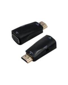 AddOn HDMI Male to VGA Female Black Active Adapter with 3.5mm Audio and Micro USB Ports - 100% compatible and guaranteed to work