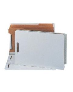 Smead End-Tab Classification Folders, 3in Expansion, 3 Dividers, 8 1/2in x 14in, Legal, 60% Recycled, Gray/Green, Box of 10