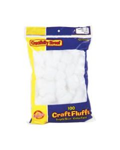 Creativity Street White Craft Fluffs - Decoration, Painting - 100 Piece(s) - 100 / Pack - White