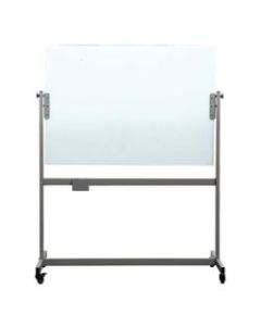 U Brands Magnetic Glass Dry-Erase Whiteboard With Rolling Easel, Frosted White, 36in x 48in