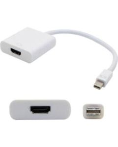 AddOn 8in Mini-DisplayPort Male to HDMI Female White Active Adapter Cable - 100% compatible and guaranteed to work