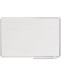 MasterVision Planning Magnetic Dry-Erase Board With 1in Grid, Laquered Steel, 36in x 48in, Aluminum Frame