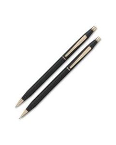 Cross Classic Century Ballpoint Pen/Pencil Set, Medium Point Pen/Fine Point Pencil, 1.0 mm; 0.7 mm, Assorted Barrels, Black Ink