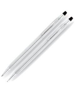 Cross Classic Century Ballpoint Pen/Pencil Set, Black Ink, Lustrous Chrome Barrels