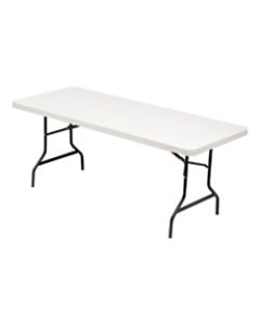 Alera Resin Folding Table, Rectangle, Platinum/Black