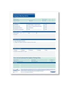 ComplyRight Employee Warning Reports, 8 1/2in x 11in, Pack Of 50
