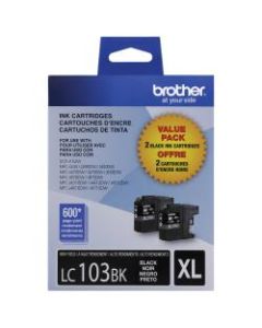 Brother LC103 High-Yield Black Ink Cartridges, Pack Of 2