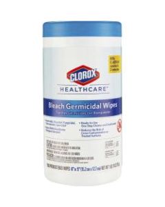 Clorox Healthcare Germicidal Wipes With Bleach, Unscented, 6in x 5in, Pack Of 150 Wipes