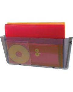 Deflecto Unbreakable Plastic Wall Pockets - 1 Compartment(s) - 6.5in Height x 17.5in Width x 3in Depth - Wall Mountable - Smoke - Plastic - 1Each