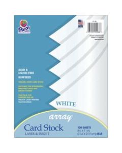Pacon Card Stock, Letter Paper Size, 65 Lb, White, 100 Sheets