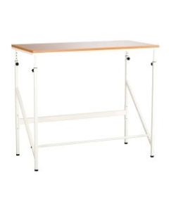 Safco Elevate Laminate/Steel Standing-Height Desk, Beech/White