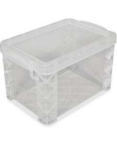 Advantus Super Stacker Index Card Storage Box, 6 1/2in x 4 1/2in x 4 1/2in, Clear