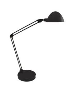 Ledu LED Desk and Task Lamp - 24in Height - 5 W LED Bulb - Adjustable Arm, Handle - 310 Lumens - Plastic - Desk Mountable - Black
