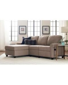 Serta Copenhagen Reclining Sectional With Storage Chaise, Left, Warm Oatmeal/Espresso