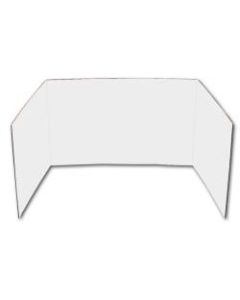 Flipside Products Corrugated Privacy Shield, 18in x 48in, White, Pack Of 24