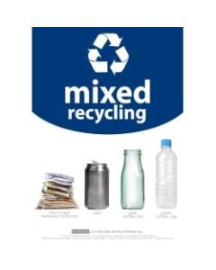 Recycle Across America Mixed Standardized Recycling Labels, MXD-1007, 10in x 7in, Navy Blue