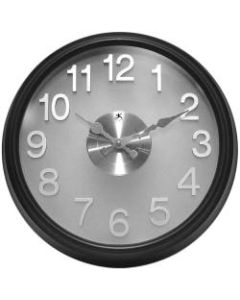 Infinity Instruments Round Wall Clock, 15in, Black/Gray